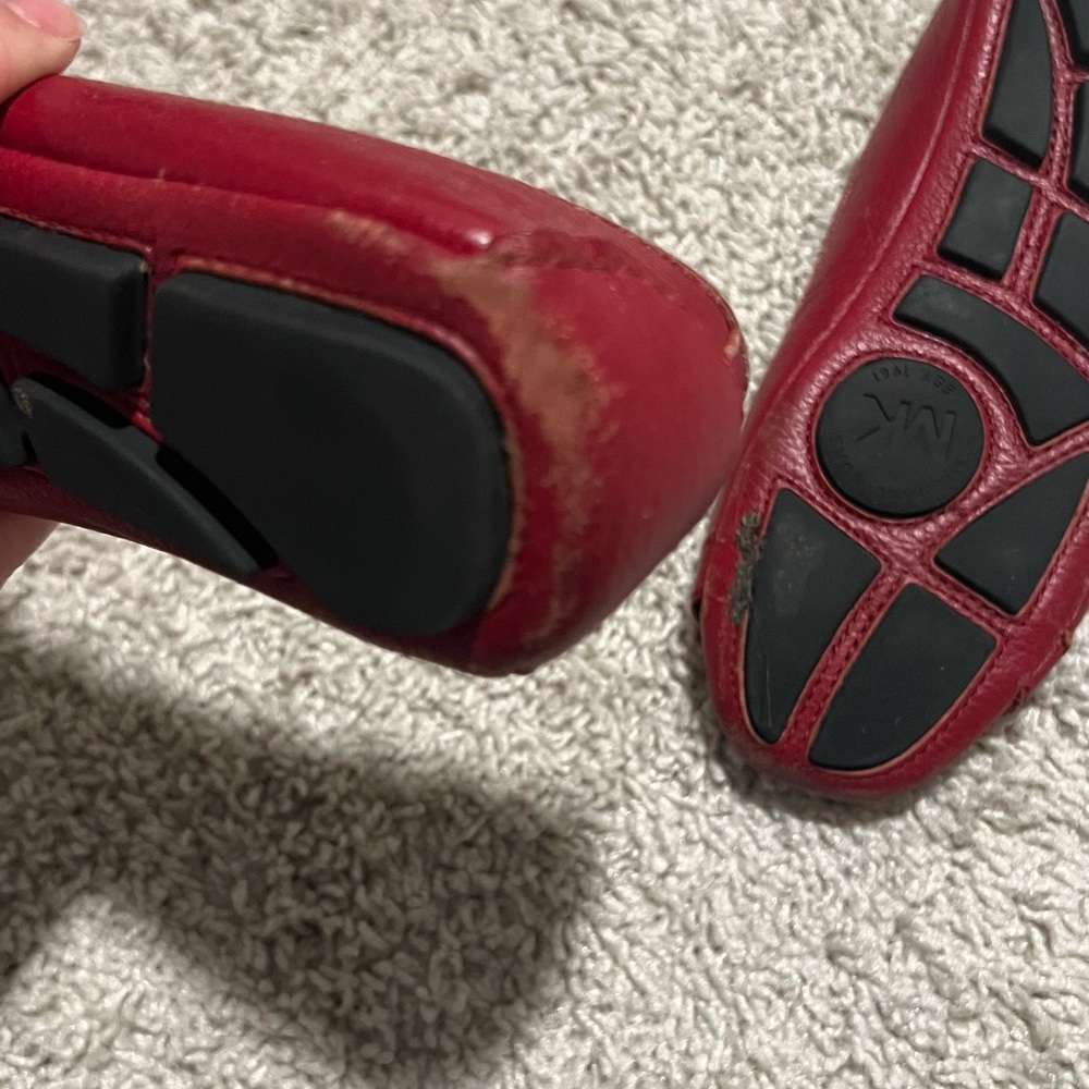 Michael Kors Red Flats with Silver Emblem - Picture 7 of 10